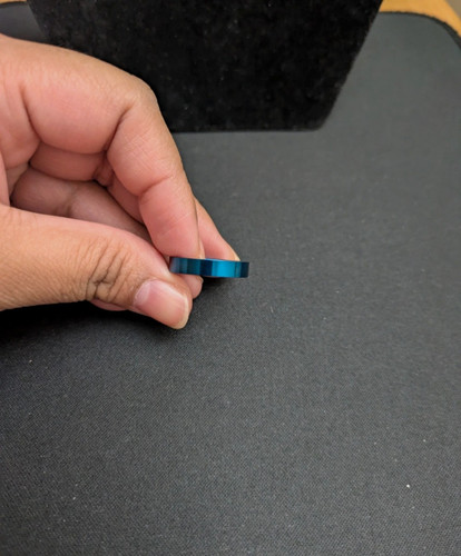 Blue metal band ring - metal,