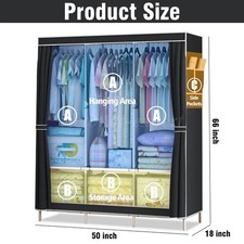 Large Fabric Canvas Wardrobe