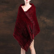 Women's Fur Shawl Knit Real