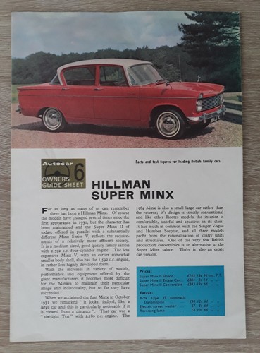Hillman super minx - super,