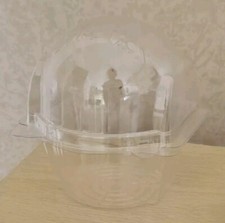 Six Cupcake Transparent Clear Plastic Press Shut Storer Display Cake Holders