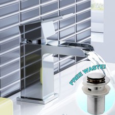 Waterfall Bathroom Taps Chrome