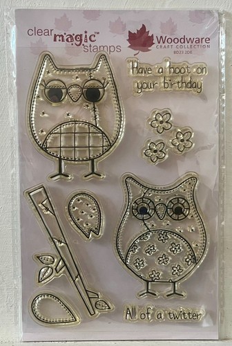 Woodware stamp set owls - owls, &