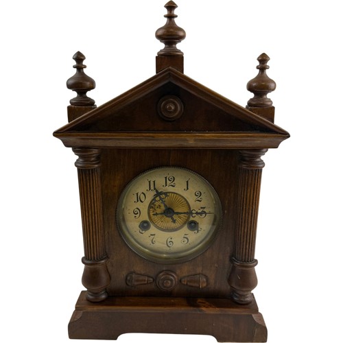 Vintage wooden mantel clock - vintage,
