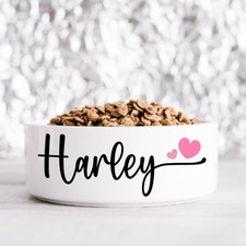 Personalised Pet Bowl Cat Dog Food Water Deep Ceramic Custom Name Dish 15CM 18CM