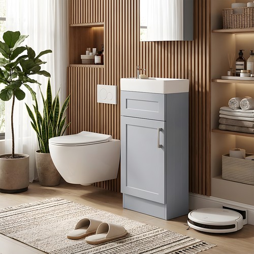 400mm compact cloakroom - 400mm, vanity
