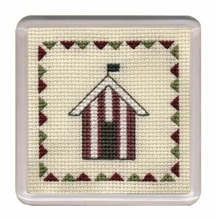 Beach huts coaster - -, red