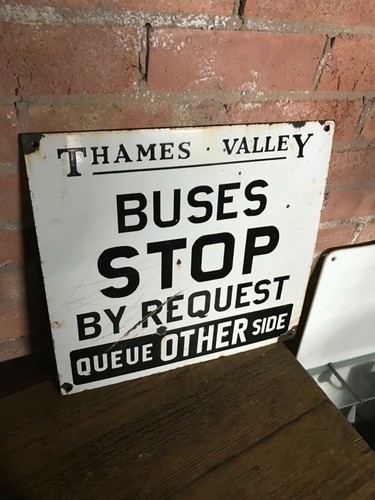 Original bus stop enamel - original,
