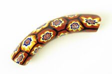 Ercole Moretti Venetian glass millefiori beads. Single cane elbow bead.