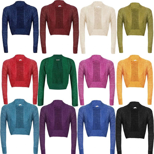 Lurex bolero shrug - long, sleeve