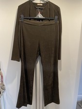 Ladies M&S Brown trouser suit, stitch detail. Size 16 jacket, size 14 trousers