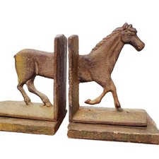 Horse Book Ends Antique Cast