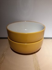 2 Tesco Aura Yellow Soup Cereal Bowls In Exc. Cond Dishwasher & Microwave Safe
