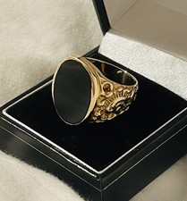 Heavy Vintage 9ct Gold Onyx