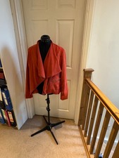 Ladies bomber / drape,  red, faux suede  jacket, size 16, Make Nightingales