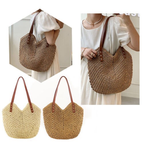 Summer straw bag beach - ,