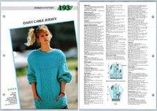 Daisy Cable Jersey #193 Women Creative Knitting DK Pattern