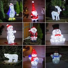 Christmas Acrylic LED Decoration Light Up Festive Indoor Outdoor Figurine Xmas