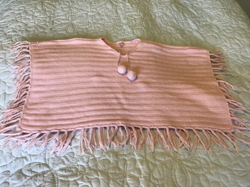 Monsoon pink poncho years - 6-8,