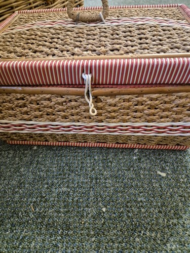 Vintage sewing basket and - sewing,
