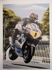 David Jefferies Limited Edition print TT Races Isle of Man TAS Suzuki suberbikes