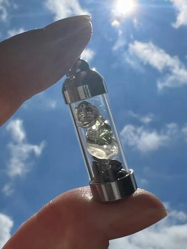 Moldavite herkimer diamond - herkimer,