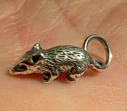Very small metal mouse - metal, amulet