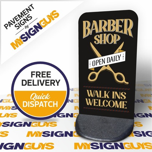 Barber shop pavement sign - pavement,