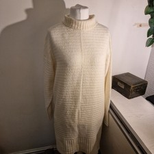 Primark High Necked Cream Jumper Dress -Large