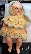 Rare Vintage Polyflex Gama Doll With Hand Crocheted Outfit. (Approx 10")