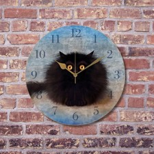 Oreo Black Cat Wall Clock Kitchen Funny UK 283mm Diameter Gift Boxed Humorous