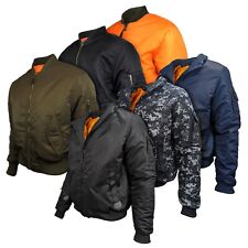 Mens Bomber Jacket MA2 Pilot Military Army Flight Biker Security Combat Coat MA1