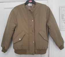 BNWT Size 12 14 (S) Khaki Green Zip Bomber Style Jacket !