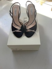 LK BENNETT strappy black satin