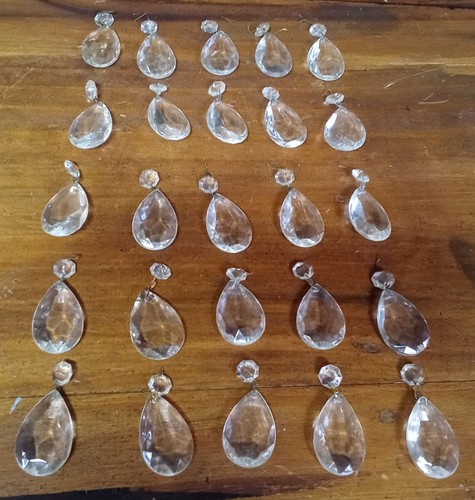 Vintage clear glass faceted - 25,