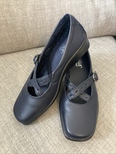 Hotter Melody Navy Leather Shoes Size 5 Std Fit. New Without Box. Comfortable