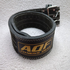 AQF Weight Lifting Belt XL Leather Power 40-43 Back Support Straps Gym Training 