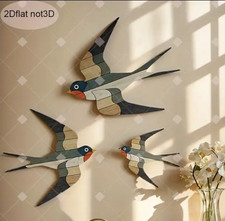 3 Flying Swallows 2D rustic