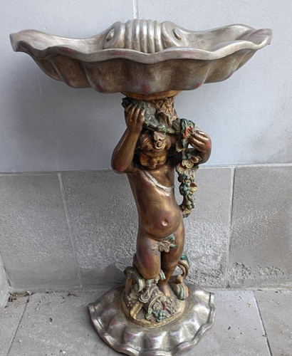 Large antique cherub carved - antique,