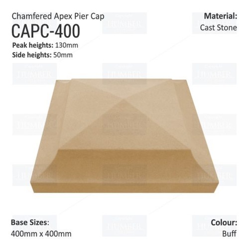 Cast stone chamfered pier caps - cast,