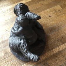 P parsons Small Boy And Dog Statue Bronze Effect 