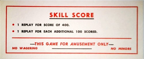 Skill score pinball arcade - score,