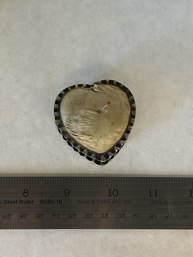 Sterling silver heart pin - silver,