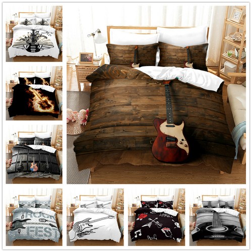 Guitar printed bedding - printed, set