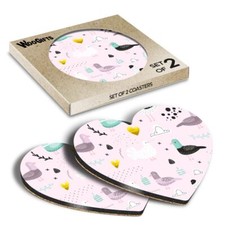 Heart MDF Coaster Pigeon