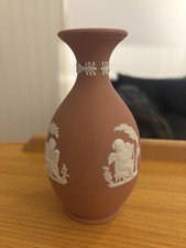 Terracotta Red Wedgwood Jasperware Bud Vase, V Rare