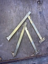 A Pair Of TOY CHEST DESK BOX CABINET LIFT UP LID BRASS FOLD STAY HINGE BRACKET