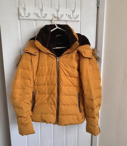 Zara women mustard puffer - zara, women's