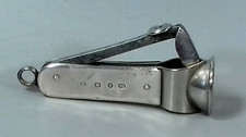 VICTORIAN SILVER CIGAR CUTTER 1897 STERLING LEVI SALAMAN ANTIQUE