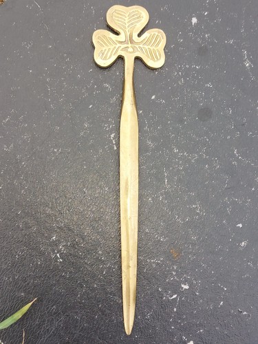 Vintage solid brass letter - brass,